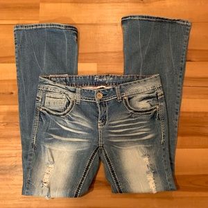 Amethyst Light Faded Jeans With Holes